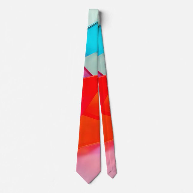 Abstract Vibrant Translucent Geometric Panes Neck Tie (Front)