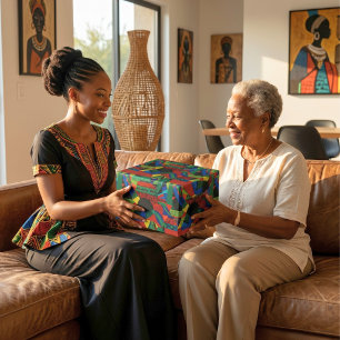 Abstract Vibrant Tribal African American Gift Wrapping Paper