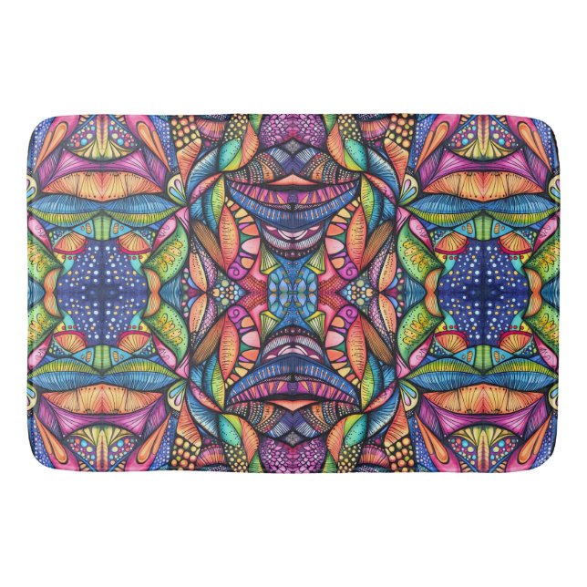 Abstract vid doodle bath mat (Front)
