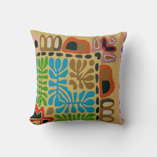 Abstract Village, South American Throw Pillow