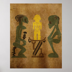 Abstract vintage African tribal cave drawing art Poster