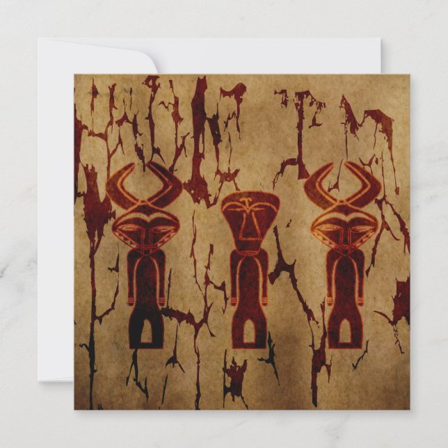 Abstract vintage African tribal drawing art (Front)