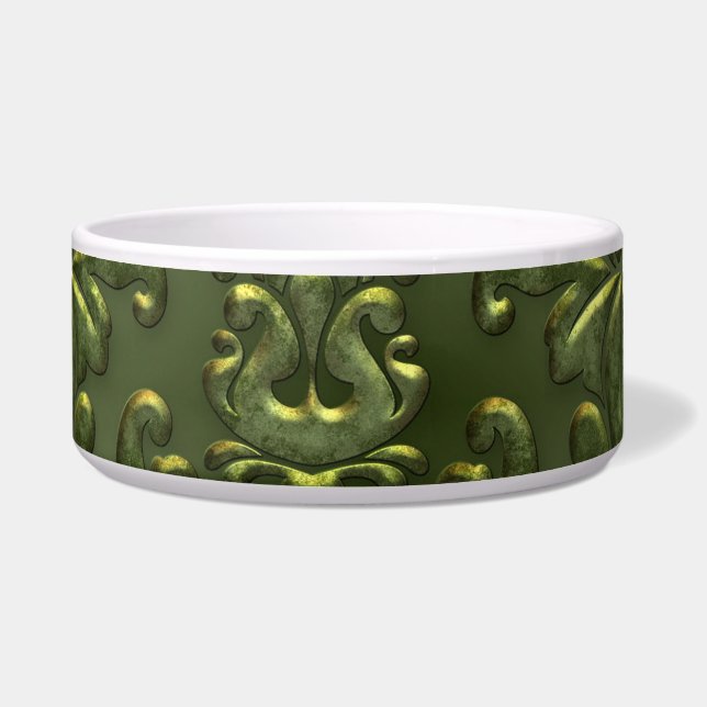 Abstract Vintage Aluminum Pattern Bowl (Front)