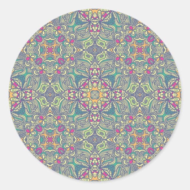 Abstract vintage background classic round sticker (Front)