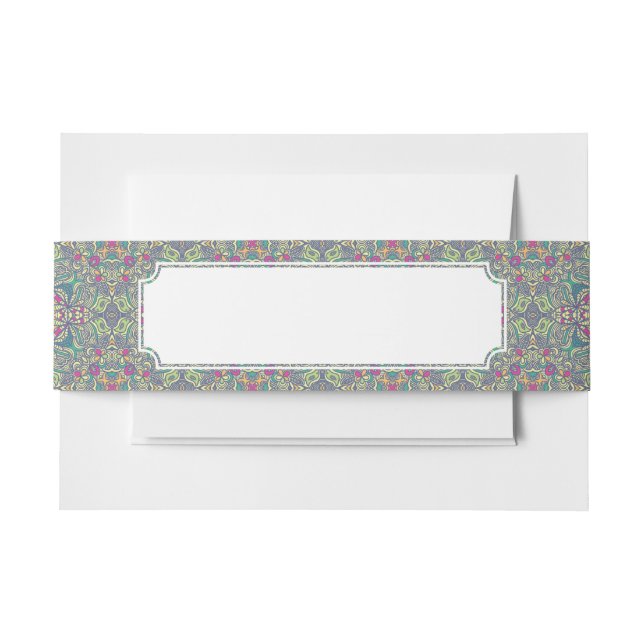 Abstract vintage background invitation belly band (Front Example)