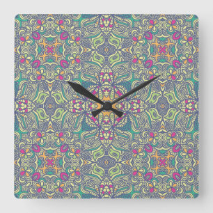 Abstract vintage background square wall clock