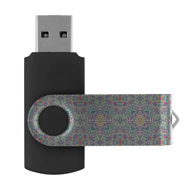 Abstract vintage background USB flash drive (Opened)