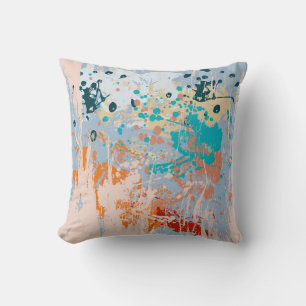 Abstract vintage background with multi-colored pai throw pillow