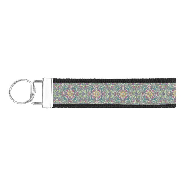 Abstract vintage background wrist keychain (Keys on Left)