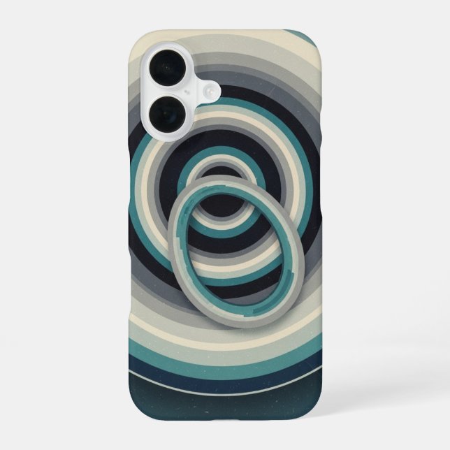 Abstract Vintage Cosmic Rings iPhone Case (Back)