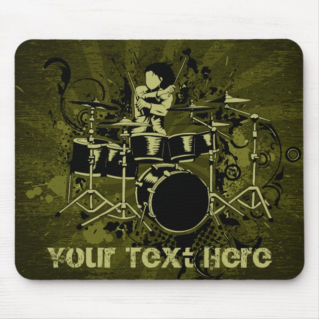 Abstract Vintage Drummer Mouse Pad (Front)