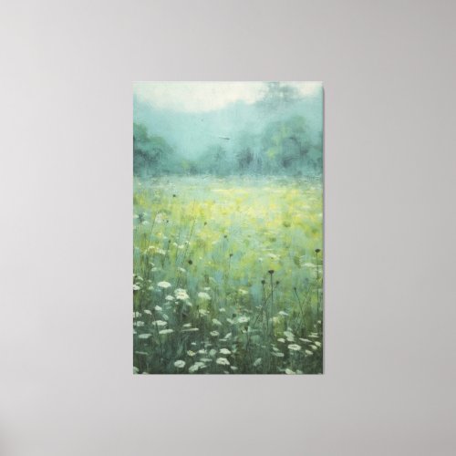 Abstract Vintage Floral Oil Painting Canvas Print