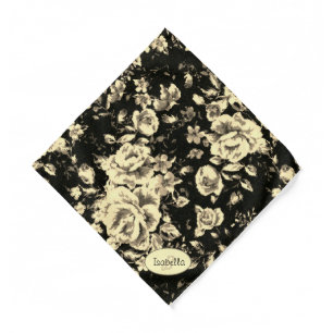 Abstract vintage floral sparkle glass Monogram Bandana