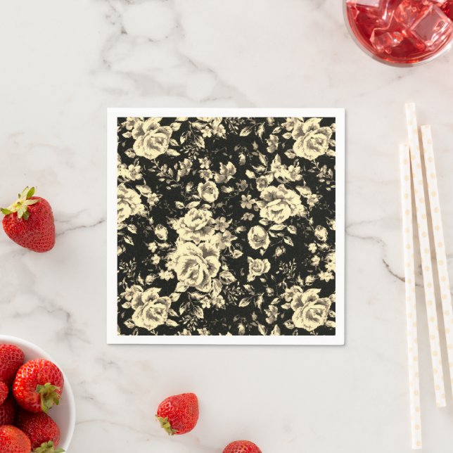 Abstract vintage floral sparkle glass texture   napkins (Insitu)