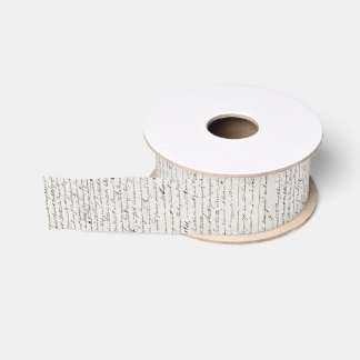 Abstract Vintage French Handwritten Script Ribbon