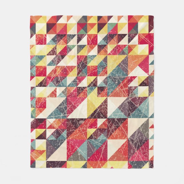 Abstract, vintage geometric backgroundpattern,colo fleece blanket (Front)