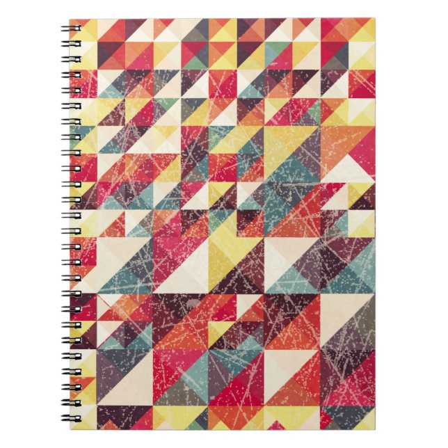 Abstract, vintage geometric backgroundpattern,colo notebook (Front)