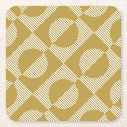 Abstract Vintage Geometric Seamless Square Paper Coaster