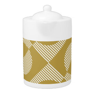 Abstract Vintage Geometric Seamless Teapot