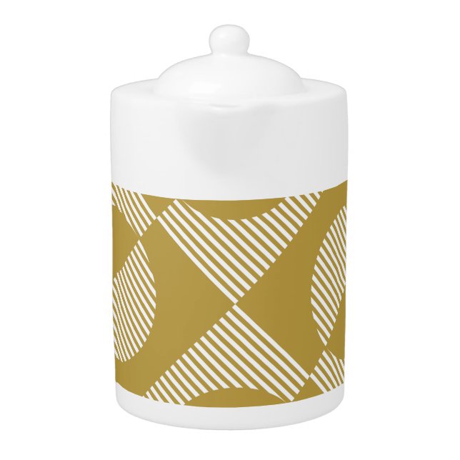 Abstract Vintage Geometric Seamless Teapot (Front)
