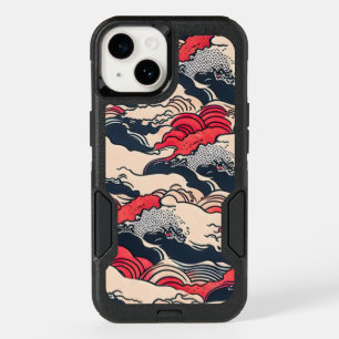 Abstract Vintage Ocean Waves Japanese Style Art   OtterBox iPhone 14 Case