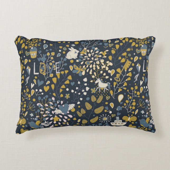 Abstract vintage pattern accent pillow (Front)
