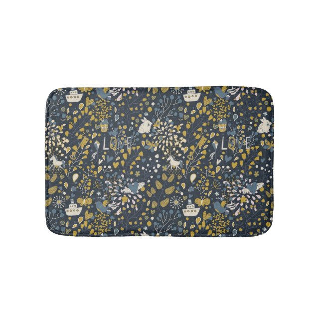 Abstract vintage pattern bathroom mat (Front)