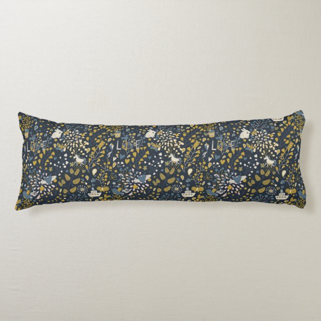 Abstract vintage pattern body pillow (Front)
