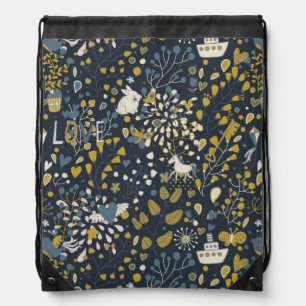 Abstract vintage pattern drawstring bag
