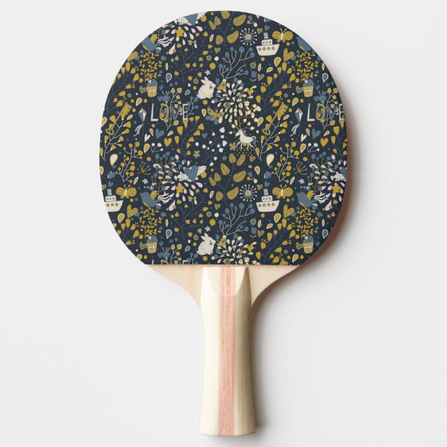 Abstract vintage pattern Ping-Pong paddle (Front)
