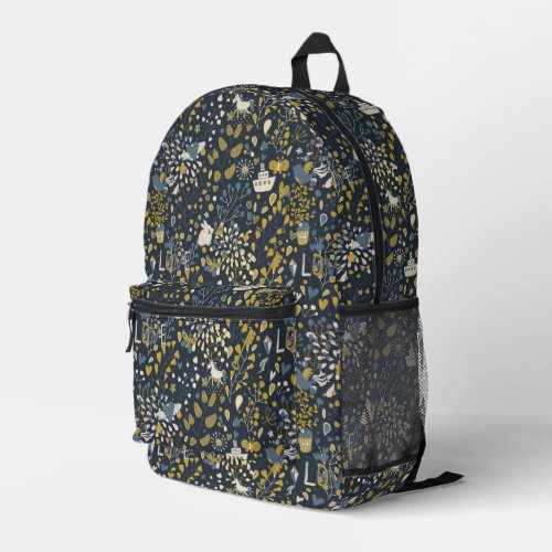 Abstract vintage pattern printed backpack