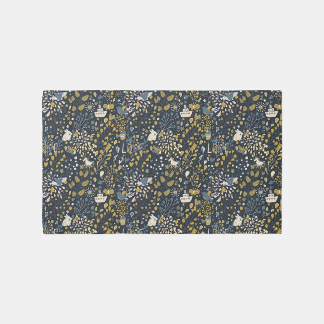 Abstract vintage pattern rug (Front)
