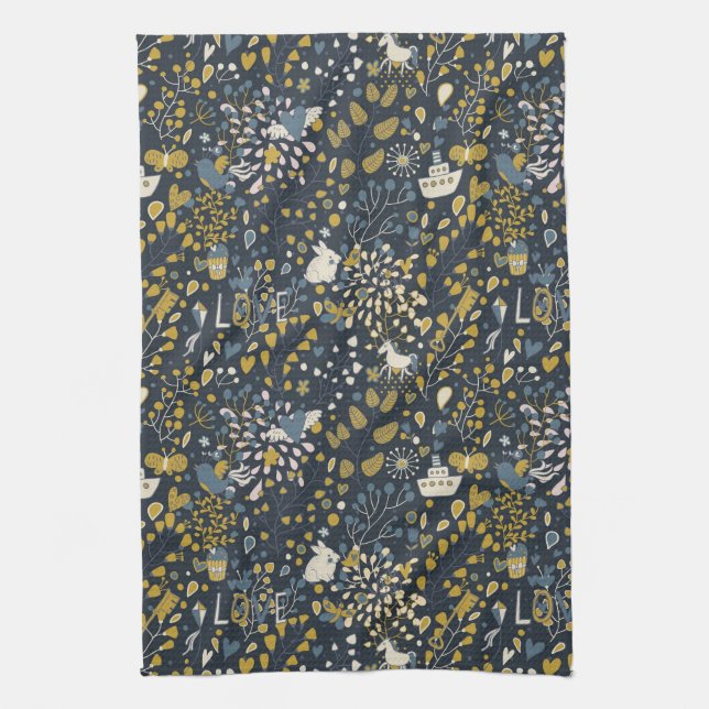Abstract vintage pattern towel (Vertical)
