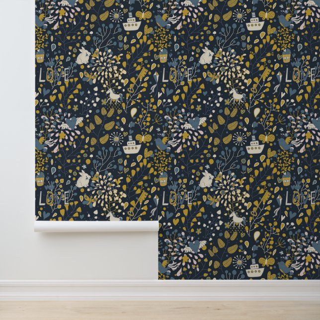Abstract vintage pattern wallpaper  (Application)