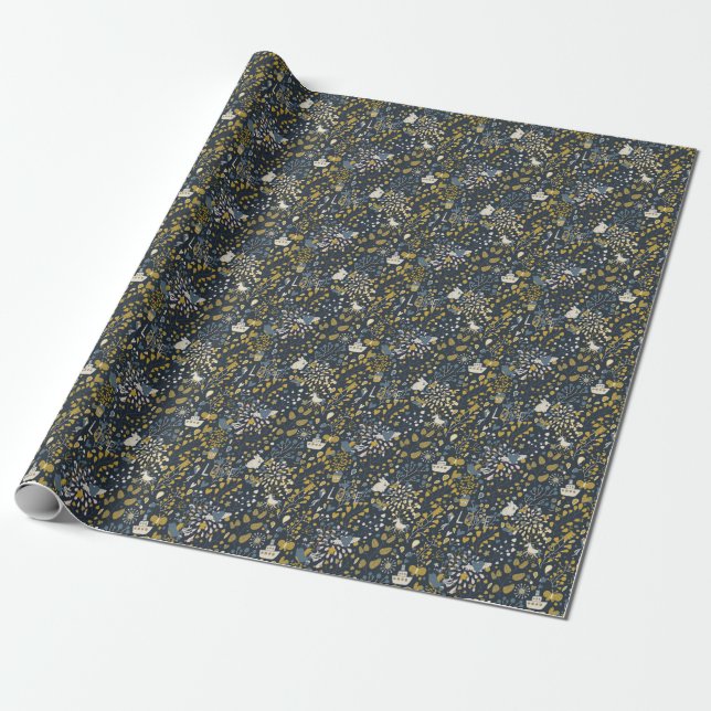 Abstract vintage pattern wrapping paper (Unrolled)