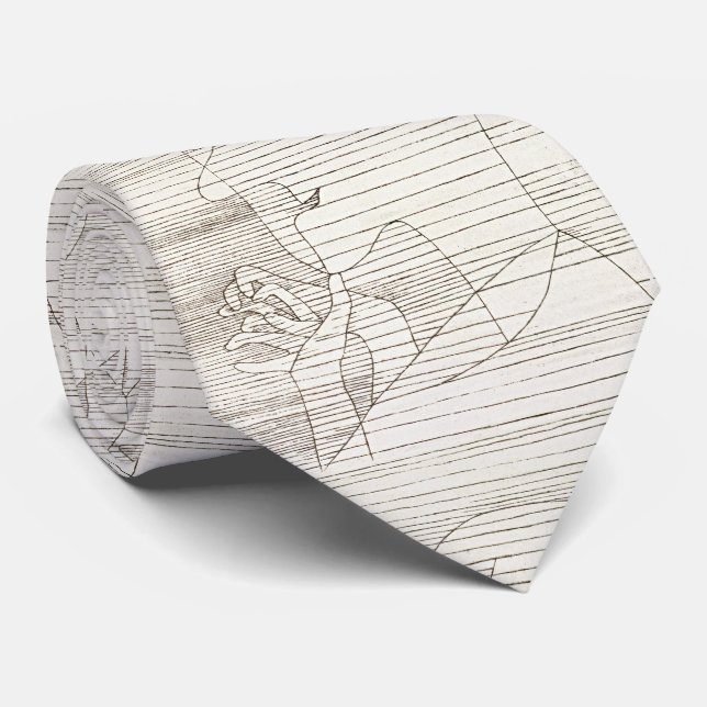 Abstract Vintage Paul Klee Art Tie (Rolled)