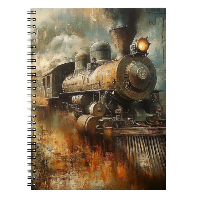 Abstract Vintage Train Engine Notebook (Front)