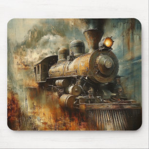 Abstract, Vintage Train Mousepad
