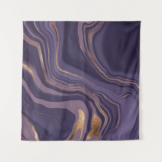 Abstract violet marble with gold tapestry (Front)
