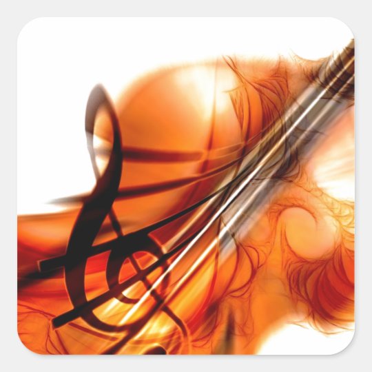 Abstract Violin Art Square Sticker