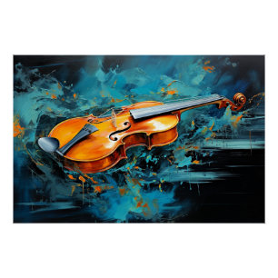 Abstract Violin Illustration Poster
