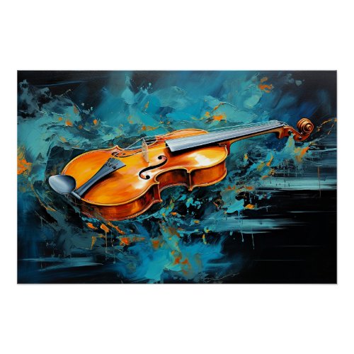 Abstract Violin Illustration Poster