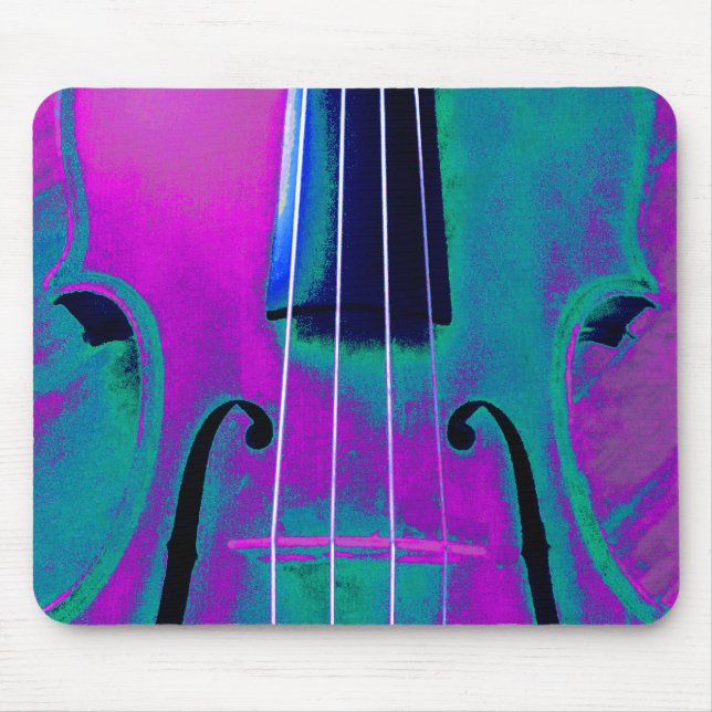 Abstract Violin Purple and Teal Mouse Pad (Front)