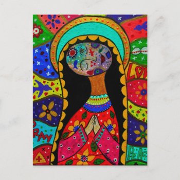 Abstract Virgin Guadalupe Postcard by prisarts at Zazzle