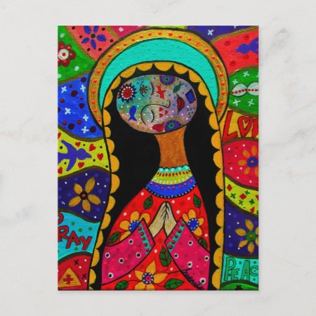 Abstract Virgin Guadalupe Postcard