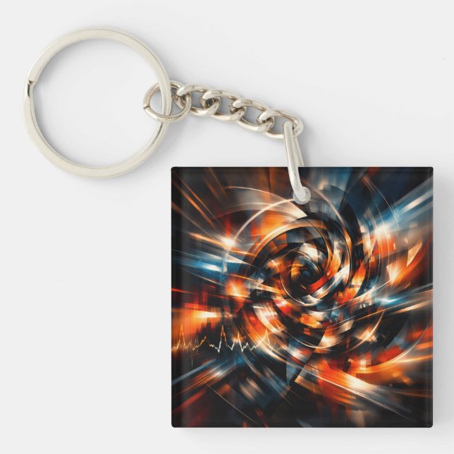 Abstract Vision of Motion & Mind Keychain (Front)