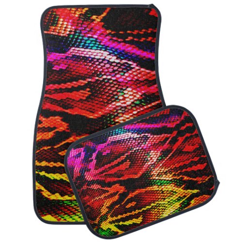 Abstract Vivid Colorful Animal Skin Car Floor Mat
