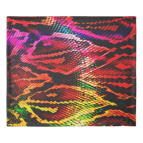 Abstract Vivid Colorful Animal Skin Duvet Cover