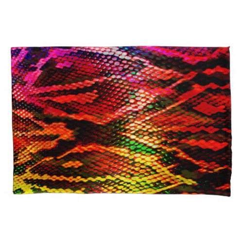Abstract Vivid Colorful Animal Skin Pillow Case
