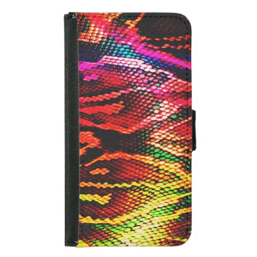 Abstract Vivid Colorful Animal Skin Samsung Galaxy S5 Wallet Case